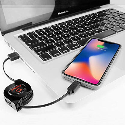 Retractable Lightning iPhone Cable, Charging Cord Compatible with Apple iPhone 14 Pro Max Plus mini 13 12 11 Xs Xr X SE 8 7 6 5 iPad Pro Air Mini 6 iPod Touch, Nano (MFI Certified) (Lighting Black) - style: Lighting (Apple) Black