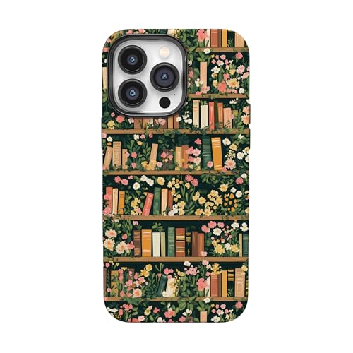 Casely iPhone 14 Pro Max Case | Book Nook | Floral Library | Bold Protective Design | Compatible with MagSafe - color: Book Nook | Floral Library