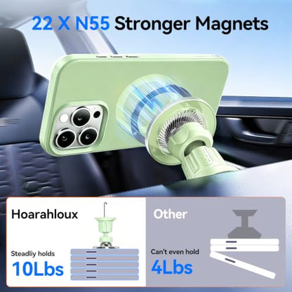 for MagSafe Car Mount,【22 N55 Super Magnets】 Magnetic Phone Holder for Car Air Vent, Cell Phone Mount Car Accessories Compatible with iPhone 17 16 15 14 13 12 Pro Max (Sage) - color: Sage