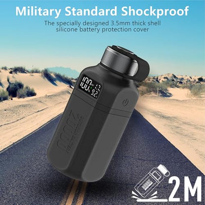20,000mAh Rugged Power Bank with Fast Charge USB-C PD, IP68 Waterproof Shockproof, Includes 420lm Bright Camping Lantern, Tactical Outdoor Charger for Hiking Camping Survival Emergency（Black） - color: Black