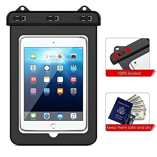 8 inch Waterproof Tablet Case, Tablet Pouch Dry Bag with Lanyard for iPad mini 2019/4 / 3/2, Galaxy Tab A / S2 / Tab E 8.0", ASUS ZenPad, Fire HD 8/7, Lenovo Tab M8, up to 8 inch - size: Tablets up to 8 inch