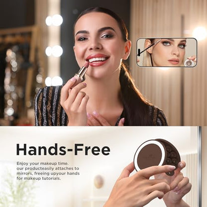 Magnetic Suction Cup Phone Mount with MagSafe, Silicone Hands-Free Grip Holder for iPhone Case and Android, Mirror Shower Phone Stand for Makeup FaceTime Gym Kitchen Bathroom, Chocolate - color: Chocolate