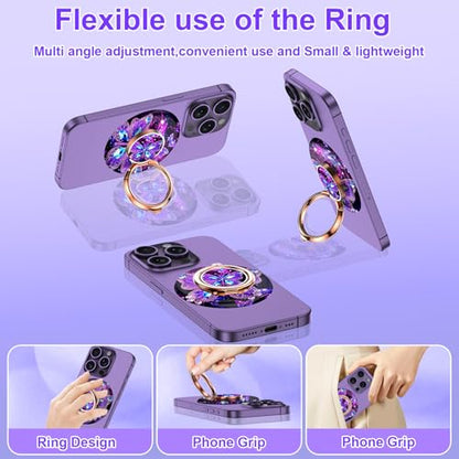 Magnetic Phone Ring Holder for MagSafe Grip,[Super Magnet],Stylish 360° Rotation Cell Phone Grip Stand Finger Ring Kickstand for iPhone 17 16 15 14 Pro Max,iPad and Smartphones,Butterfly - color: Butterfly