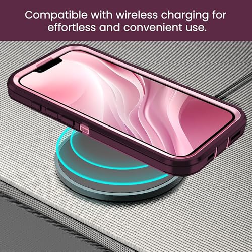 MXX for iPhone 16e & iPhone 17e Case, Compatible with MagSafe Heavy Duty Rugged Protective Cover, 3-Layer Shockproof Dustproof Drop Resistant Case Plum/Pink - color: Plum