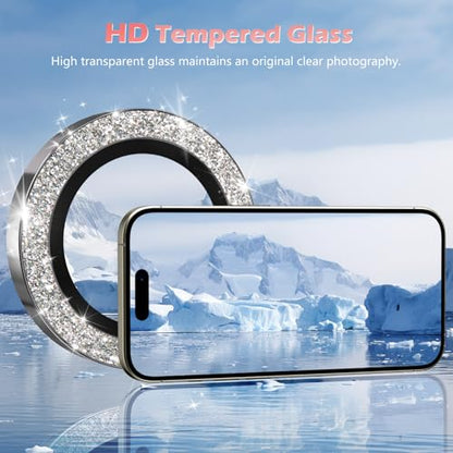 imluckies for iPhone 16 Pro - iPhone 16 Pro Max Camera Lens Protector, AR+AF Tempered Glass, 9H Ultra-Tough Metal Individual Lens Cover, HD Clear Camera Accessories - Glitter Natural Titanium - color: Glitter Natural Titanium