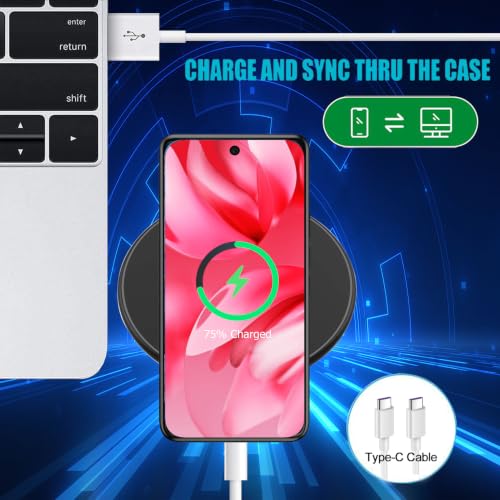 Battery Case for Pixel 9a, Upgraded 10000mAh Slim Rechargeable Portable Extended Battery Pack Supported Qi Wireless Charging Case Compatible with Pixel 9a (6.3 inch) Charging Case-Black - size: Pixel 9a