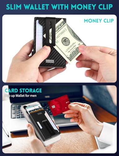 Ridge Wallets for Men,Magsafe Wallet with money clip,Pop up wallet | Magnetic Wallet for iPhone 17/16/15/14/13 Series,Phone wallet Holds 8 Cards & Bills,Ridge Wallet for Fathers day gift ideas - color: Black-02