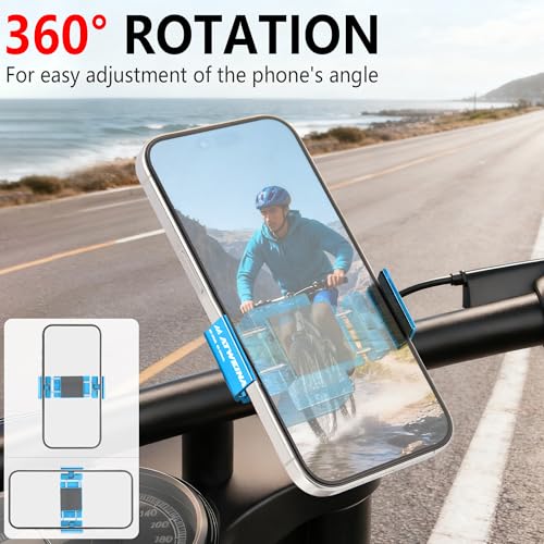 Bike Handlebar Mounts for 4.5-7.7 Phones (Blue) - color: Blue