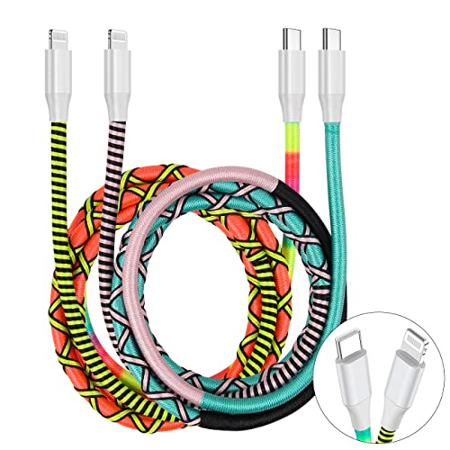 60w USB C to Lighting Cable, Nylon Braided Cable Fast Charging Cable for iPhone 13 13 Pro 12 11 X XS XR 8 Plus(2PCS)