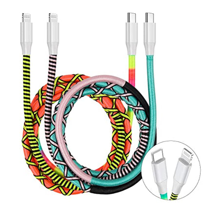 60w USB C to Lighting Cable, Nylon Braided Cable Fast Charging Cable for iPhone 13 13 Pro 12 11 X XS XR 8 Plus(2PCS)