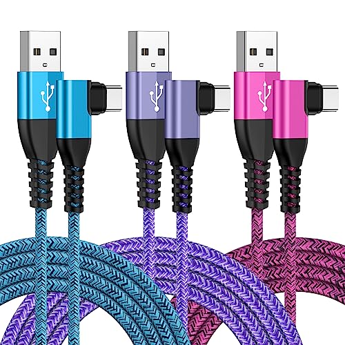 USB Type C Cable 6FT 3Pack Fast Charging Right Angle Cable,3A USB C Charger