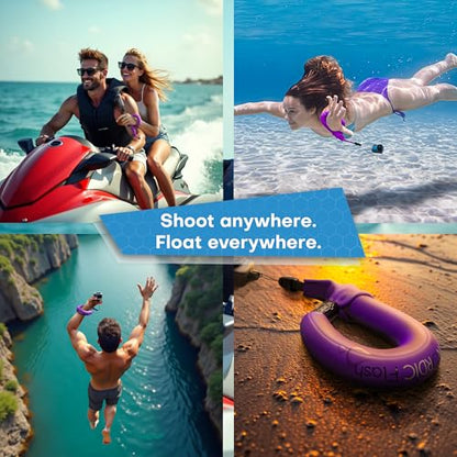 Waterproof Phone & Camera Float Wrist Strap for Underwater | Waterproof Float Strap Compatible with GoPro Hero 13, Insta360 X4, DJI Action 5 Pro, iPhone, OM System TG-7 & Kodak WPZ2 - color: Purple Vibe