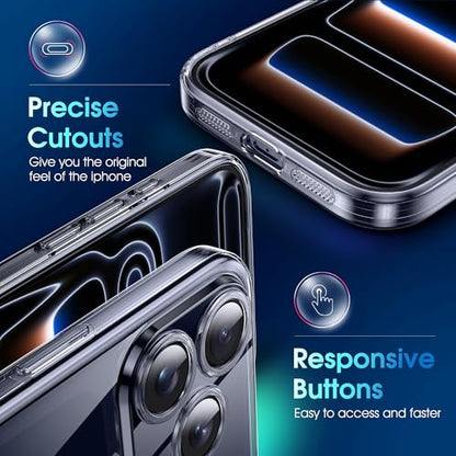 Supdeal Crystal Clear Case for iPhone 17 Pro Max, [Not Yellowing] [Camera Protection] [Military Grade Drop Tested] Transparent Shockproof Protective Soft Silicone Slim Cover, 6.9 inch, Transparent - color: Transparent, size: iPhone 17 Pro Max