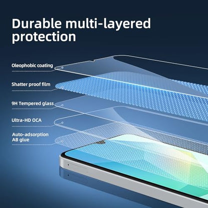 NEW'C 3 Pack Designed for Samsung Galaxy A17 2025, Galaxy A16 5G, Galaxy A26 5G Screen Protector Tempered Glass, Bubble Free, Ultra Resistant - size: A16 6.7 inches