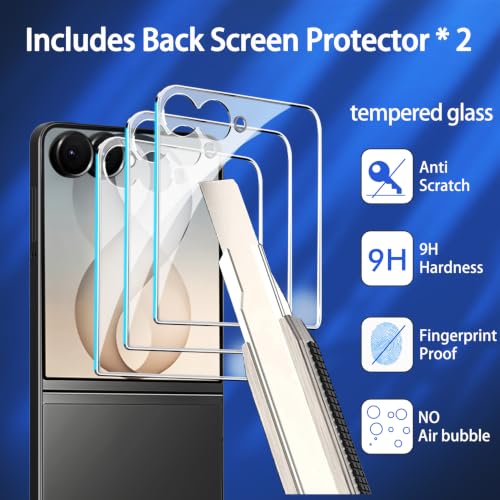 Ferilinso Screen Protector for Samsung Galaxy Z Flip 8, Tempered Glass Back - size: Samsung Z Flip 8-6.9 IN