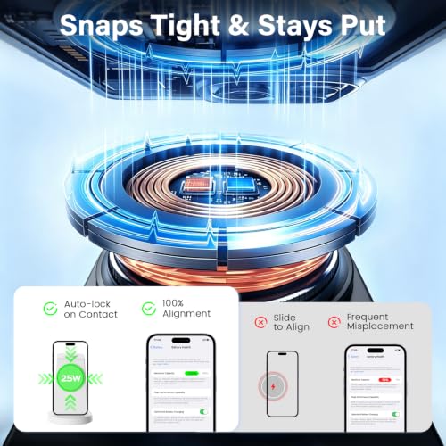 25W Magnetic Fast 3 in 1 Charging Station Wireless Charger Stand - color: Black*1