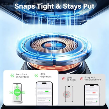 25W Magnetic Fast 3 in 1 Charging Station Wireless Charger Stand - color: Black*1