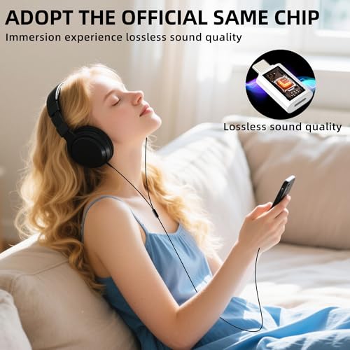 Lightning Female to USB C Male Audio Adapter for iPhone 17 16 15 Pro Headphone Lighting Microphone Converter Earphone Adaptor Cable Mic Earbuds for Ipad Jack Adaptador Compatible for Samsung