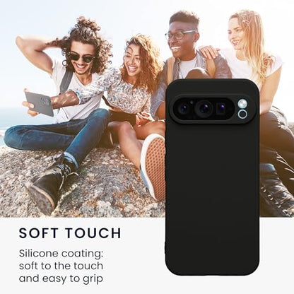 kwmobile Case Compatible with Google Pixel 9 Pro XL Case - Protective Slim TPU Phone Cover - Soft Matte Finish - Black Matte - color: black matte