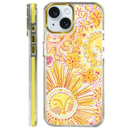 Clear Magnetic Case for iPhone 15 Plus, Slim Anti-Yellow Transparent Cover, Military Grade Protection, Phone Cases for iPhone 15 Plus, Retro Sun - color: A-Retro Sun, size: Iphone 15 Plus