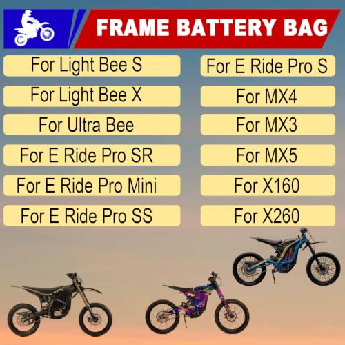 Electric Dirt Bike Bag for Surron, Front Frame Bag Phone Pouch for Ebike | Sur Ron Light Bee/Yozma IN10/Tutti Soleil 01/E Ride Pro S SS SR/Talaria MX3 MX4 MX5, Battery Cover Bag, Gray - color: Gray