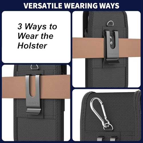 Stronden Heavy Duty Holster for iPhone SE(2022, 2020), 11 Pro, XS, X, 8 - Military Grade Nylon Belt Case Tactical Rugged Pouch w/Metal Clip (Fits Armor/Battery Case Only) (Small)