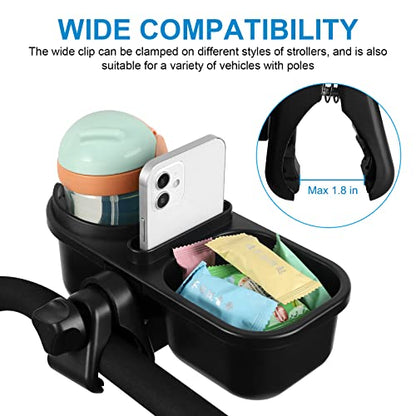 Accmor Stroller Cup Holder, Drinks Holder Bike Walker Wheelchair - color: Tray Phone Holder-Black