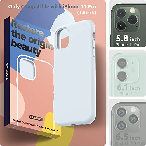 SURPHY Compatible with iPhone 11 Pro Max Case 6.5 inches, Thickened Liquid Silicone Phone Case (with Microfiber Lining) for iPhone 11 Pro Max 2019, Sky Blue - color: Sky Blue