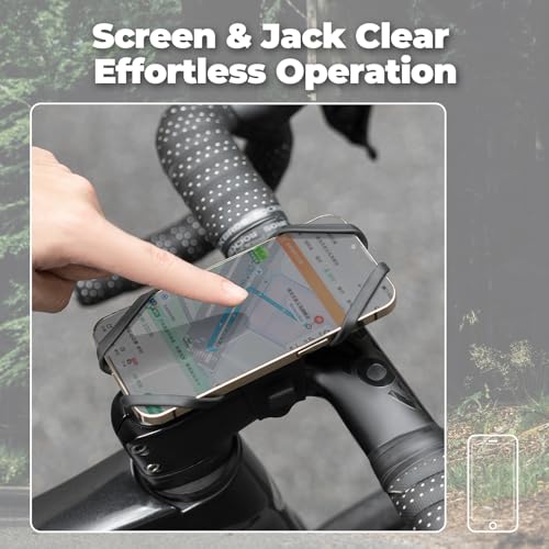 ROCKBROS Bike Phone Mount Stem Anti-Vibration Silicone Holder 4-7 Inch