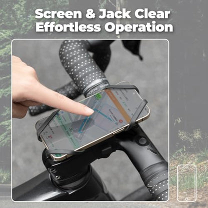 ROCKBROS Bike Phone Mount Stem Anti-Vibration Silicone Holder 4-7 Inch