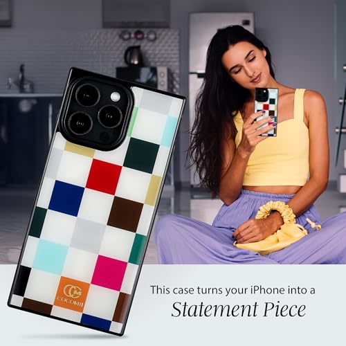 COCOMII Rectangle for iPhone 12 Pro Max Case, Le Carré de Luxe Checkered | Compatible with MagSafe Wireless Charging, Shockproof 10ft Drop Protection, Camera & Screen Protection, Premium Glossy Finish - color: Le Carré de Luxe Checkered, size: iPhone 12 P