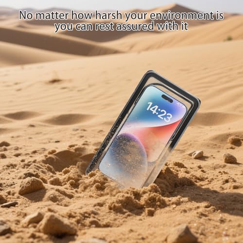 Waterproof Phone Pouch, Heavy Duty Hard Phone Case with Lanyard Compatible with iPhone 17 Pro Max/16/15/14, Galaxy S25 Support Touch Function Black - color: Black