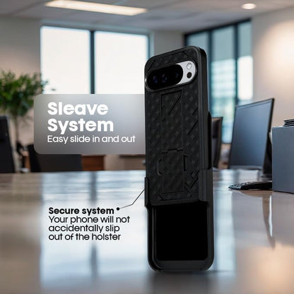 MOTIVE for Google Pixel 10 Pro XL Case with Belt Clip, Kickstand | 6.8" | Ranger v1 Series, Black, 360° rotating holster, open-top/open-bottom port access, textured grip, slim design, field-ready - size: Pixel 10 Pro XL