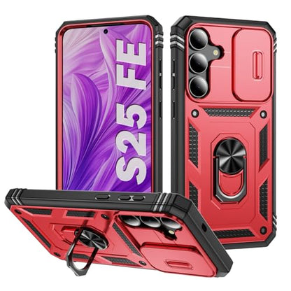 PASNEW Case for Samsung Galaxy S25 FE,6.7 inch,Red - color: Red, size: Galaxy S25 FE (6.7 inch)
