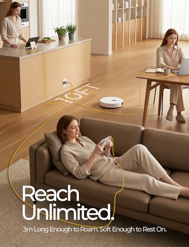 LISEN 10FT USB C Cable Fast Charging, Chubby 240W Cable USB C to USB C Fast Charging Soft Silicone USBC to USBC Parallel Cable for iPhone 17 Pro Max 16 15 Samsung S25 Ultra MacBook Pro Air iPad Yellow - color: Yellow, size: 10FT