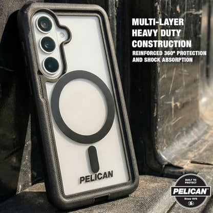 Pelican Voyager Samsung Galaxy S26 Case - Rugged Phone Case - Black/Clear | Magnetic & Wireless Charging Case with 24ft Military-Grade Drop Protection & Belt Clip Holster for Samsung Galaxy S26 - color: Voyager Black/Clear, size: Samsung Galaxy S26
