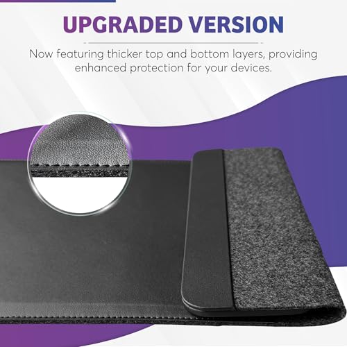 4-in-1 Laptop Sleeve with Wireless Charging - 13/14 inch - Updated Version- Charging Mat for Laptop - Compatible with MagSafe - Use as Case, Phone and Earbuds Charging Pad, Desk and Mouse Pad