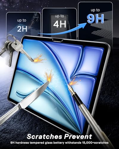 SPARIN 2 Pack Screen Protector for iPad Air 11 Inch M4 2026/M3 2025/M2 2024 | 9H Tempered Glass for iPad Air 8th/7th/6th Generation Anti Scratch, Easy Installation Box, Apple Pencil Pro & Case Compatible - size: iPad air 11" 2026/2025/2024