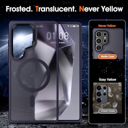 Oterkin Magnetic Samsung Galaxy S26 Ultra Case, Dark Purple | Matte, Compatible with MagSafe, Frosted Translucent, Shockproof Anti-Scratch Slim Fit, Military Grade Protection - color: S26 Ultra-Dark Purple, size: Galaxy S26 Ultra Case 6.9''