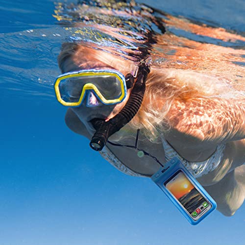 H2ODYSSEY Waterproof Phone Case and Lanyard - Excellent Waterproof Protection - Floats in The Water -Lanyard for Beach Kayak Travel - Universal Size - Blue - color: Blue