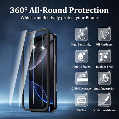 2 Pack Screen Protector for iPhone 17 Pro - size: iPhone 17 Pro 2PCS