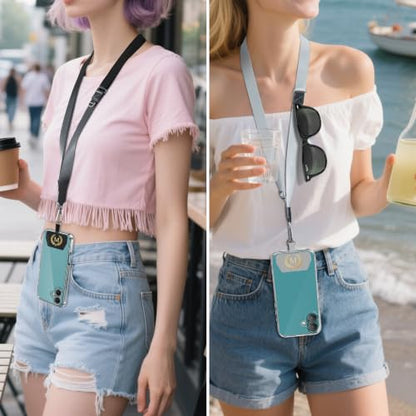 2 Pack Phone Lanyard Adjustable Crossbody Strap Initial M Patch - style: Lanyard letter sign M