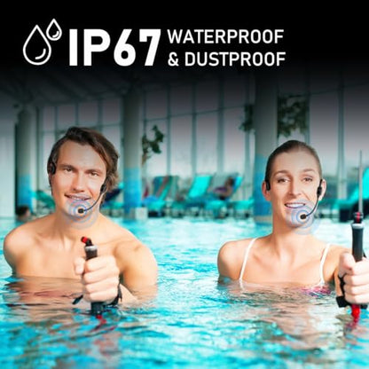 KIMAFUN 2.4G IP67 Waterproof Wireless Fitness Headset Microphone - size: GWP92(2TX+1RX)
