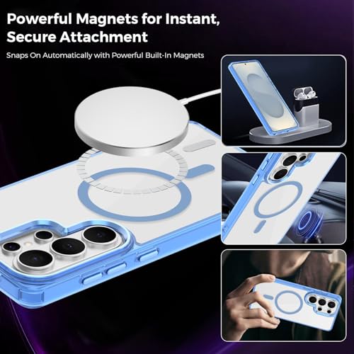 Lunivop for Samsung Galaxy s26 Ultra Case Hard [Compatible with Magsafe Wireless Charging] Yellowing Resistant Magnetic Cover Clear para S 26 Ultra 6.9 '' 5G 2026 Rugged Best Phone Cases Light Blue - color: Light Blue, size: Compatible with Samsung Galaxy