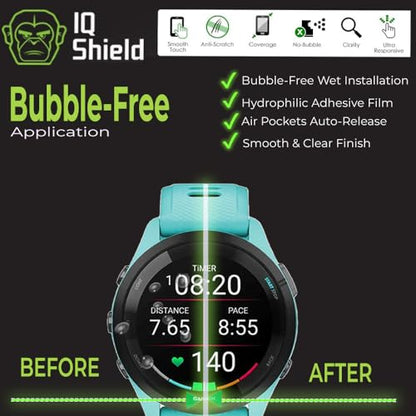 IQShield 6 Pack Screen Protector for Garmin Forerunner 265 (46mm), Easy Install, Ultra Thin, Anti-Scratch, Anti-Bubble, Clear TPU Film