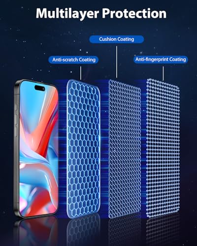 Mkeke for iPhone 15 Pro Max Screen Protector 3 Pack, [9H+ Hardness] [Military-Grade Drop Protection] [Sensitive Touch] [Easy Installation] [HD Clear] Full Edge Coverage Tempered Glass - size: iPhone 15 Pro Max 6.7 Inch