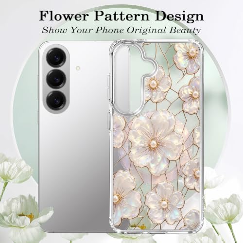 for Samsung Galaxy S26 Magnetic Case【Compatible with MagSafe】 Aesthetic Oil Painting Stained Glass Flower Design, Slim Fit Hard PC Back Shockproof Cute Clear Phone Cover, Light Pink - color: Light Pink, size: Galaxy S26
