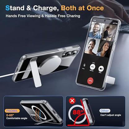 for Samsung Galaxy S25 Edge Case with MagSafe - color: Clear, size: Galaxy S25 Edge with Stand