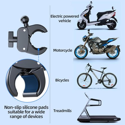 Bicycle Phone Holder - Universal Motorcycle Handlebar Mount, Adjustable for iPhone Samsung & Smartphones, Easy Installation for Road Mountain Bikes, Electric Scooter & Stroller