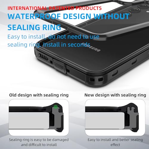 for Samsung Galaxy A55 5G Waterproof Case with Built-in Screen Protector-Rugged Full Body Dustproof Shockproof Drop with Cell Phone Ring Holder for Samsung A55 5G Phone Case Red